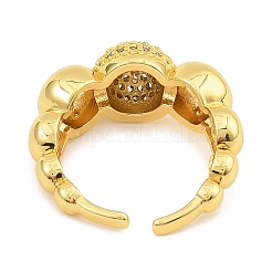 Манжеты из латуни с микро паве кубический цирконий для женщин&nbsp;RJEW-S392-08G