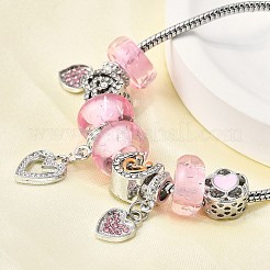 Сплав эмаль европейские бусины браслеты с подвесками BJEW-F495-14P