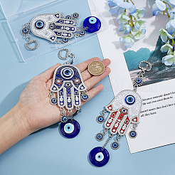 3 шт. двухцветный металлический кулон в стиле бохо с дизайном «глаз дьявола» на руку KEYC-DC0021-28