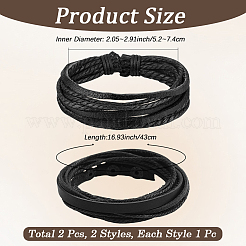 1 bracciale multifilo in pelle di vacchetta&nbsp;BJEW-CL0001-48B