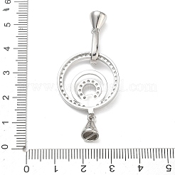 Fermoirs repliables en laiton micro pave zircone cubique transparente&nbsp;KK-K428-04P