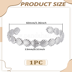 1 шт. браслеты-манжеты из нержавеющей стали для женщин&nbsp;BJEW-LP0003-48A