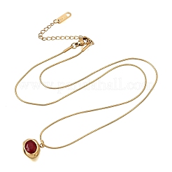 Collane con ciondolo in acciaio inossidabile 304 con pavé di zirconi cubici&nbsp;SA-CBADCF0-03G