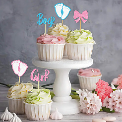 Tortenaufsätze aus Papier und Glitzerpailletten mit Bambusstab&nbsp;DIY-WH20088-001