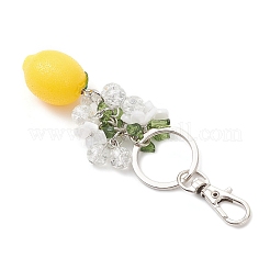 Брелки из непрозрачной смолы и окрашенного распылением стекла с эффектом кракле&nbsp;KEYC-JKC01343-01
