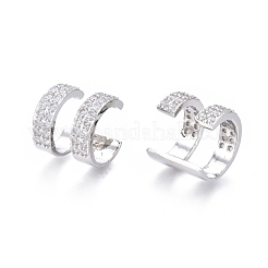 Orecchini a polsino in zircone chiaro con micro pavè di ottone&nbsp;EJEW-I249-07P