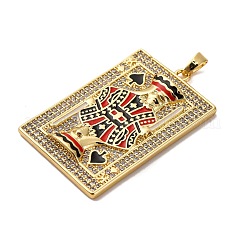 Pendenti in ottone micro pavé di zirconi cubici e smalto&nbsp;KK-Q098-17G-B