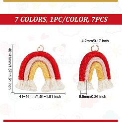7 Stück 7 Farben Makramee-Web-Quastenanhänger in Regenbogenfarben.&nbsp;FIND-OC0002-35