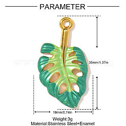 Подвески из нержавеющей стали 304 с эмалью&nbsp;STAS-OY003-06G