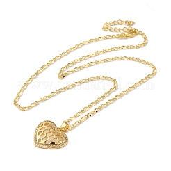 Ожерелья с подвеской из латуни с микропаве и прозрачным кубическим цирконием для женщин&nbsp;LS-NJEW-S429-05G-01