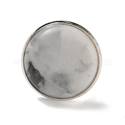 Натуральный говлит круглые регулируемые кольца&nbsp;RJEW-K371-09S-17