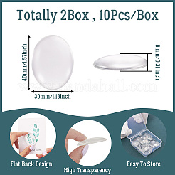 Прозрачные прозрачные стеклянные плоские задние кабошоны GGLA-TA0001-02-40x30