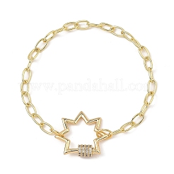 Messing Büroklammer Kette Armbänder&nbsp;BJEW-JB14225
