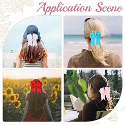 Заколки для волос из полиэстера и кожи аллигатора с бантом для женщин и девочек OHAR-CP0001-26A