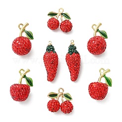 8pcs 4 Arten Polymer Ton Strass Anhänger&nbsp;CLAY-CJ0002-11