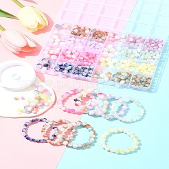 648 шт. 24 вида стеклянных бусин с эффектом кракле DGLA-FS0001-12