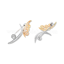 Брошь из латуни с прозрачным кубическим цирконием KK-N232-448