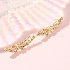Boucles d'oreilles en laiton micro pavé de zircons cubiques&nbsp;KK-CBAA351-17G-01