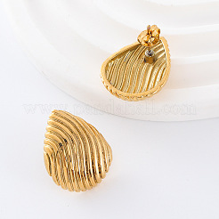 3 пара текстурированных серег-гвоздиков из нержавеющей стали в форме капли GW2125