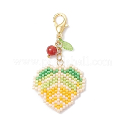 3 шт. 3 стиля подвесных бусин из акрила и стекла в виде кленового листа и натурального сердолика&nbsp;HJEW-MZ00347