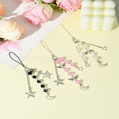 ガラス＆合金製携帯ストラップ  ピンク  14.7cm&nbsp;HJEW-FZ00031