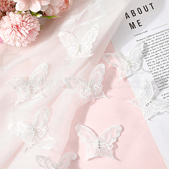 30 шт. аппликации из полиэстерового кружева в виде бабочек DIY-CY0001-65B