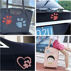 Блестящие стразы с эффектом горячей фиксации в виде сердца и отпечатка лапы&nbsp;DIY-FG0002-29