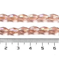 Прозрачные стеклянные бусины гальваническим пряди&nbsp;X-EGLA-A037-T6x8mm-B06