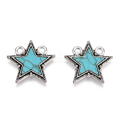 Подвески из сплава с синтетической бирюзой&nbsp;PALLOY-TADZ0001-03AS