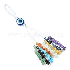 Décorations de pendentif de puce de pierre précieuse de chakra&nbsp;HJEW-JM01123