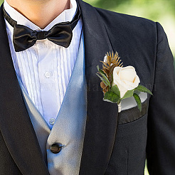 Бутоньерка из искусственного цветка из шелковой ткани&nbsp;AJEW-DR0001-55D