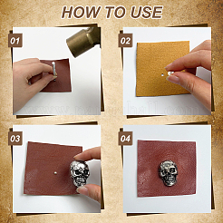 16 Beutel dekorative Nieten aus Legierung im tibetischen Totenkopf-Stil&nbsp;DIY-DR0007-75AS