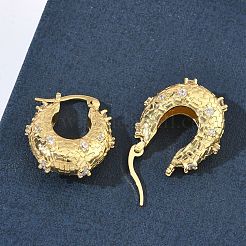 Messing Micro Pave klare Zirkonia Creolen&nbsp;LS-EJEW-C181-07G