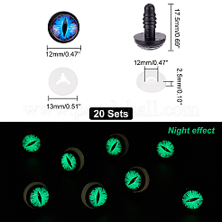 20 комплект пластиковых кукольных глаз DIY-PH0010-85