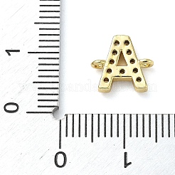 Латунные подвески-буквы с микропаве из прозрачного кубического циркония&nbsp;KK-I382-07G