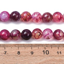 天然石ドラゴンアゲート瑪瑙ビーズ連売り  染め＆加熱  スムーズなラウンド  カメリア  8mm  穴：0.8mm  約48個/連  15.35''（39センチメートル）&nbsp;GG-CBA9070-A01-01