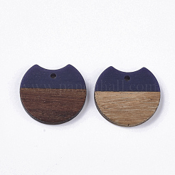 Pendentifs en bois de résine et de noyer&nbsp;RESI-T023-A-11K