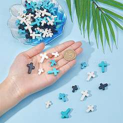 180шт 9 стиля синтетические бирюзовые бусины G-FI0001-22