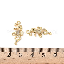 Латунные микропаве прозрачные подвески с фианитом&nbsp;KK-D504-14G