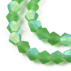 Imitez des brins de perles en verre givré bicône en cristal autrichien&nbsp;LS-EGLA-A039-T6mm-MB03