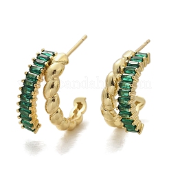 Twisted-Ohrstecker aus Messing mit Mikropavé-Kubikzirkonia&nbsp;EJEW-M082-16G-01