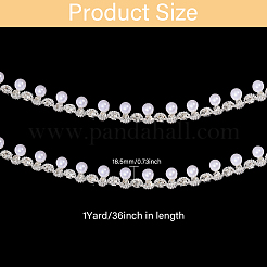 1 ярд латунной цепочки со стразами и искусственным жемчугом&nbsp;OCOR-GL0001-08A