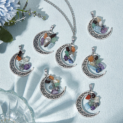 10 шт. подвески из натурального смешанного камня на тему чакры FIND-CA0006-23