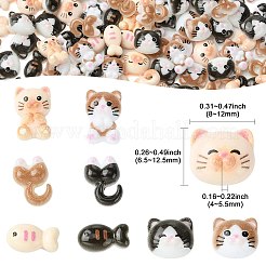 100 Stück Katzen- und Fisch-Harz-Cabochons&nbsp;MRMJ-CJ0001-40