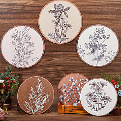 6 stücke böhmische thema holz flache eund mit blume wand-montiert&nbsp;DIY-WH0899-480