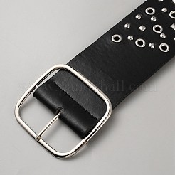 Breiter Taillengürtel aus PU-Leder mit Nieten aus Platinlegierung&nbsp;AJEW-WH20098-074A-01