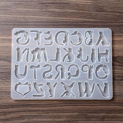 Chat diy avec 26 lettres pendentif moules en silicone&nbsp;DIY-F134-02