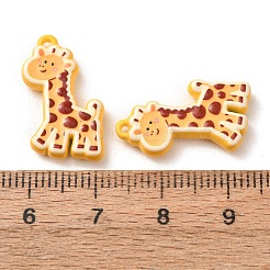焼付塗装亜鉛合金ペンダント  キリンの形をしたチャーム  きいろ  20x12x3.5mm  穴：1.2mm&nbsp;AL-CBAEA91-01