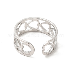 Не тускнеющее кольцо-манжета из нержавеющей стали 304 с полым сердцем для женщин&nbsp;LS-RJEW-E063-19P