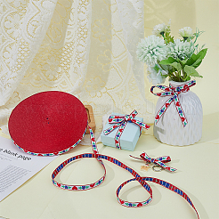 Жаккардовая лента из полиэстера с цветами и сердечками OCOR-WH0070-126